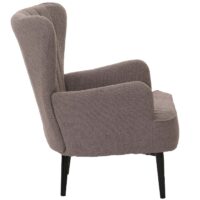 Lounge-Sessel Ohrensessel Retro Vintage Bouclé Öko-Tex hellgrau