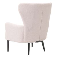 Lounge-Sessel Ohrensessel Retro Vintage Bouclé Öko-Tex weiss