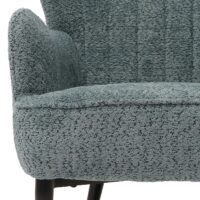 Lounge-Sessel Ohrensessel Retro Vintage Chenille Öko-Tex blau-grün