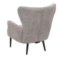 Lounge-Sessel Ohrensessel Retro Vintage Chenille Öko-Tex grau