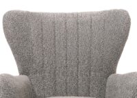 Lounge-Sessel Ohrensessel Retro Vintage Chenille Öko-Tex grau