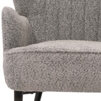 Lounge-Sessel Ohrensessel Retro Vintage Chenille Öko-Tex grau