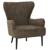 Lounge-Sessel Ohrensessel Retro Vintage Chenille Öko-Tex grün-braun