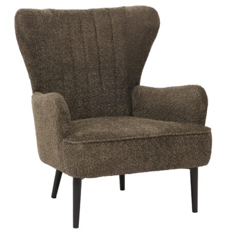 Lounge-Sessel Ohrensessel Retro Vintage Chenille Öko-Tex grün-braun