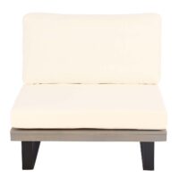 2er Set Garten Loungesessel Akazienholz mit Alugestell grau