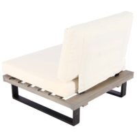 2er Set Garten Loungesessel Akazienholz mit Alugestell grau