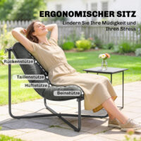 Loungesessel outdoor ergonomisch mit Kissen und Stahlrahmen