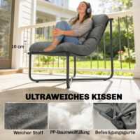 Loungesessel outdoor ergonomisch mit Kissen und Stahlrahmen