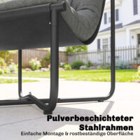 Loungesessel outdoor ergonomisch mit Kissen und Stahlrahmen