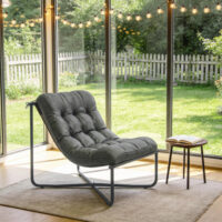 Loungesessel outdoor ergonomisch mit Kissen und Stahlrahmen