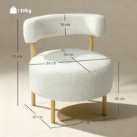 Loungesessel Relaxsessel mit Sherpa-Fleece Holzoptik cremeweiss