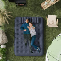 Luftmatratze doppelt robust und bequem mit Handpumpe 203x152x22cm