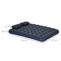 Luftmatratze doppelt robust und bequem mit Handpumpe 203x152x22cm