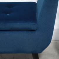 Blaue Luxus-Sitzbank mit geräumigem Stauraum, Masse 107x42x65cm. Eine stilvolle und praktische Bereicherung für Ihr Zuhause.