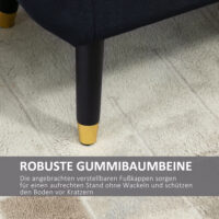 Schwarze Luxus-Sitzbank mit geräumigem Stauraum, Masse 107x42x65cm. Verleiht jedem Raum eine edle Note.