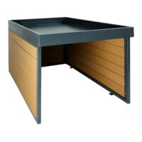 Große Mähroboter Garage mit Pflanzkasten Eiche Optik wetterfest