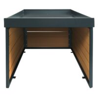 Große Mähroboter Garage mit Pflanzkasten Eiche Optik wetterfest