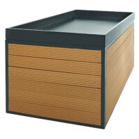 Große Mähroboter Garage mit Pflanzkasten Eiche Optik wetterfest