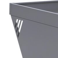 Mähroboter Garage aus Metall mit Pflanzkasten grau 40x60x70 cm