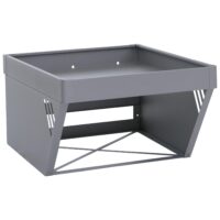 Mähroboter Garage aus Metall mit Pflanzkasten grau 40x60x70 cm