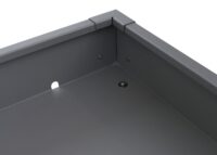 Mähroboter Garage aus Metall mit Pflanzkasten grau 40x60x70 cm