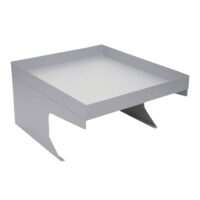 Mähroboter Garage aus Metall grau mit Pflanzkasten 37x60x70 cm