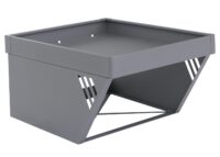 Mähroboter Garage aus Metall mit Pflanzkasten grau 40x60x70 cm