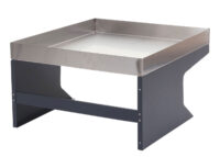 Mähroboter Garage aus Edelstahl mit Pflanzkasten anthrazit