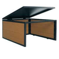 Mähroboter Garage aus WPC und Metall Eiche Optik 35x60x70 cm