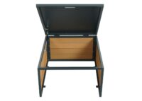 Mähroboter Garage aus WPC und Metall Eiche Optik 35x60x70 cm