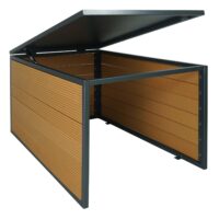 XL Mähroboter Garage Eiche Optik aus WPC und Metall