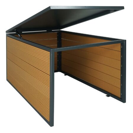 XL Mähroboter Garage Eiche Optik aus WPC und Metall