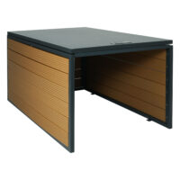 XL Mähroboter Garage Eiche Optik aus WPC und Metall