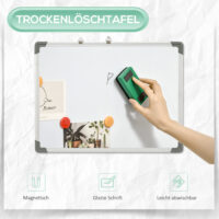 Magnetisches Whiteboard mit Zubehör vielseitig Weiss – Produktfoto zeigt modernes Design, hochwertige Materialien und funktionale Eigenschaften ideal für Wohn- oder Arbeitsbereiche. Perfekt als Einrichtungsinspiration oder zur Produktpräsentation in einem Onlineshop.
