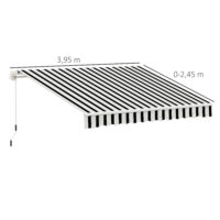 Markise Sonnenschutz einfahrbar mit Handkurbel 395x245cm