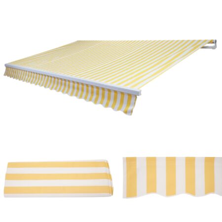 Markisen Ersatzbezug 4,5x3 m Acryl gelb weiß Sonnenschutz
