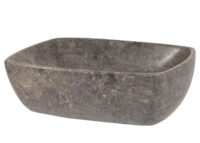 Marmor-Waschbecken Aufsatzwaschbecken Naturstein 15x51x36cm grau