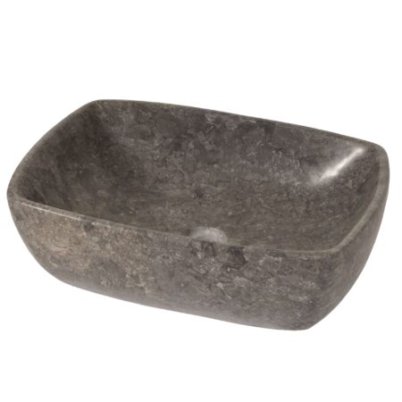 Marmor-Waschbecken Aufsatzwaschbecken Naturstein 15x51x36cm grau