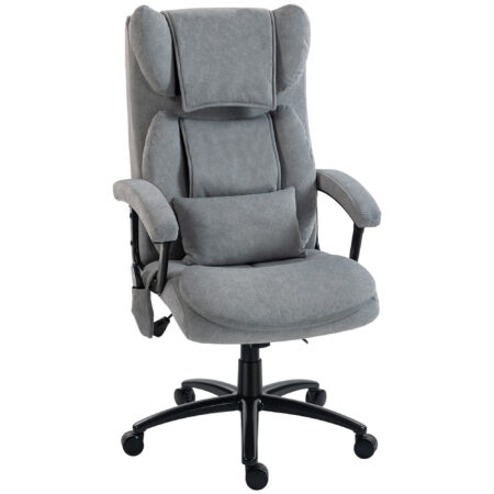 Massage Bürostuhl Chefsessel ergonomisch mit hoher Rückenlehne grau