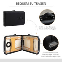 Massageliege klappbar höhenverstellbar Kunstleder Holz schwarz