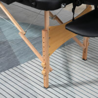 Massageliege klappbar höhenverstellbar Kunstleder Holz schwarz