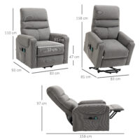 Massagesessel elektrisch mit Aufstehhilfe und Liegefunktion