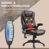 Massagesessel Bürostuhl 6-Punkt Massage Wärmefunktion – Produktfoto zeigt modernes Design, hochwertige Materialien und funktionale Eigenschaften ideal für Wohn- oder Arbeitsbereiche. Perfekt als Einrichtungsinspiration oder zur Produktpräsentation in einem Onlineshop.