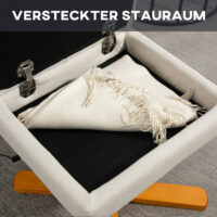 Massagesessel mit Liegefunktion und Fusshocker cremeweiss