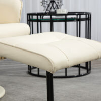 Massagesessel mit Hocker und Vibrationsfunktion cremeweiss