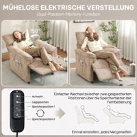 Massagesessel mit Wärmefunktion und Vibration Stoffbezug braun