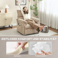 Massagesessel mit Wärmefunktion und Vibration Stoffbezug braun