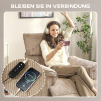 Massagesessel mit Wärmefunktion und Vibration Stoffbezug braun