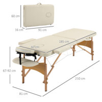 Massagetisch klappbar höhenverstellbar für Spa Holz Kunstleder