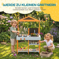 Matschküche Outdoor für Kinder mit Herd und Spüle aus Holz